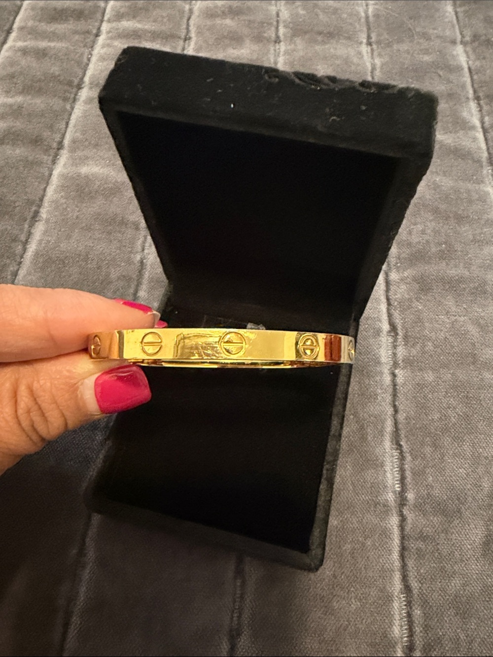 Cartier Love Gold Screw Motif Bangle Bracelet